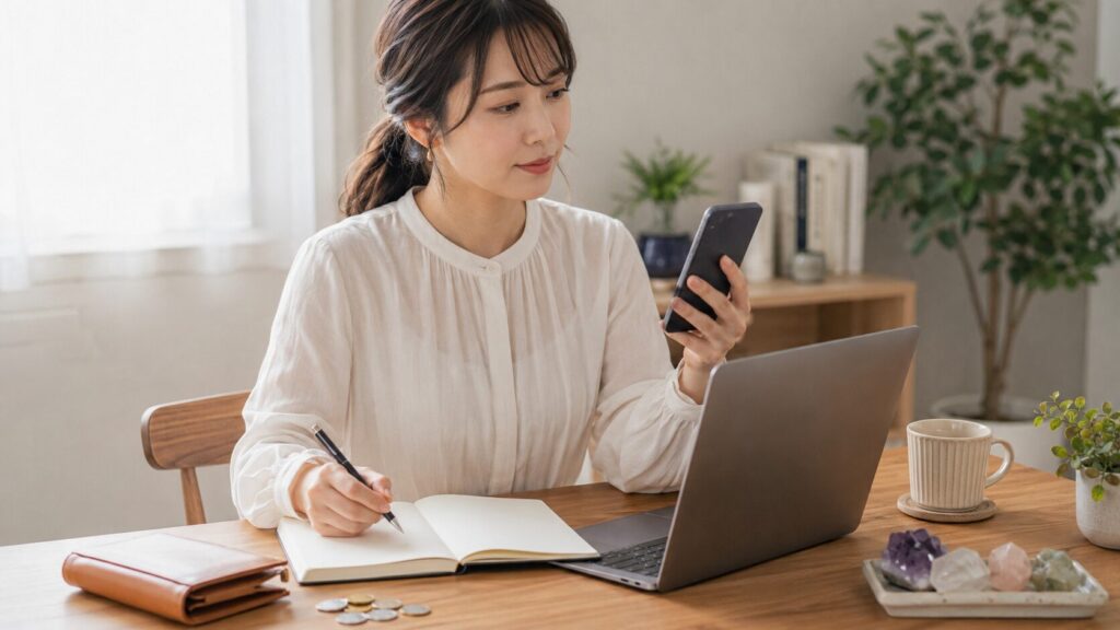 電話占いの料金や利用条件を比較する日本人女性