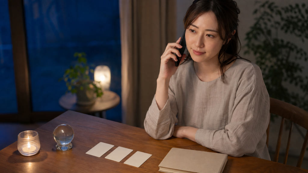 悩み相談後も続く連絡をスマートフォンで確認する日本人女性