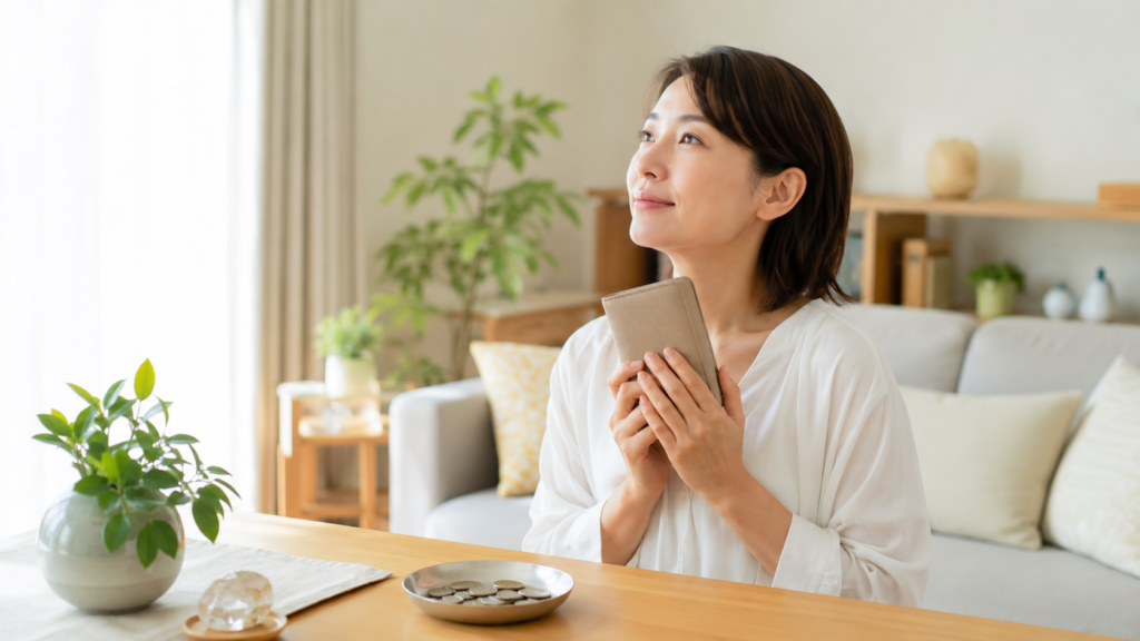金運のおまじないや言霊を前向きに取り入れる日本人女性