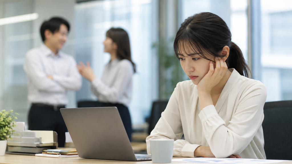 職場の人間関係に悩みストレスを感じる日本人女性