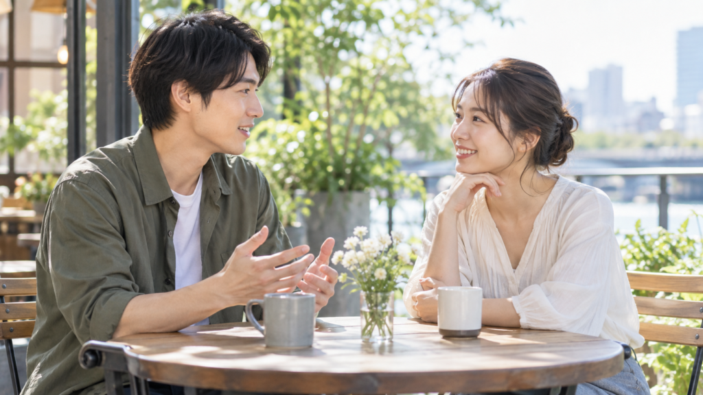 自然な会話で関係を深める日本人の男女