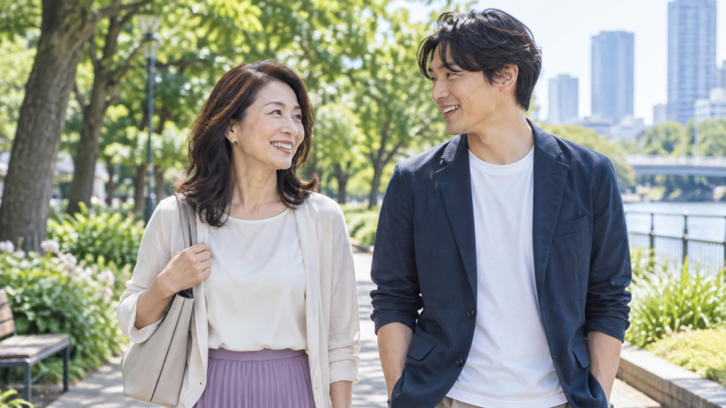 20歳差で女性が年上の年の差恋愛を楽しむ日本人カップル