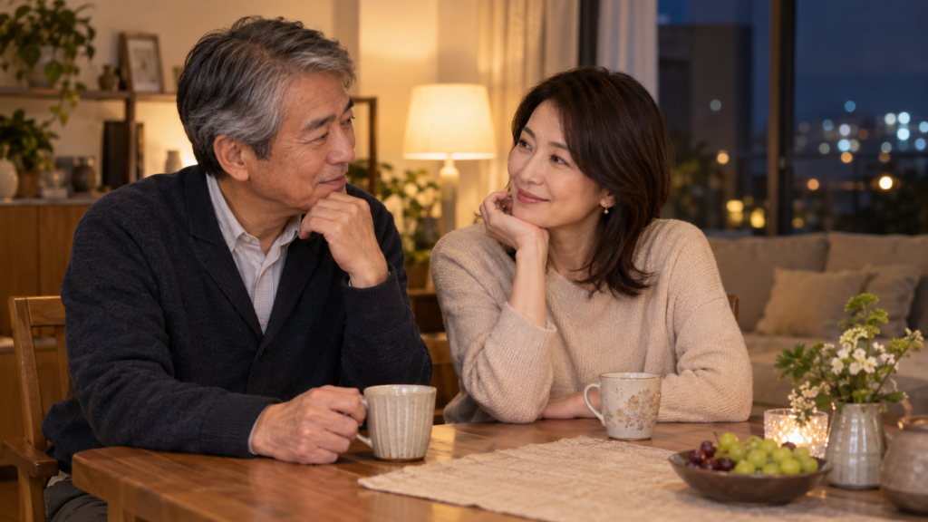 60代男性と40代女性が穏やかに過ごす年の差恋愛