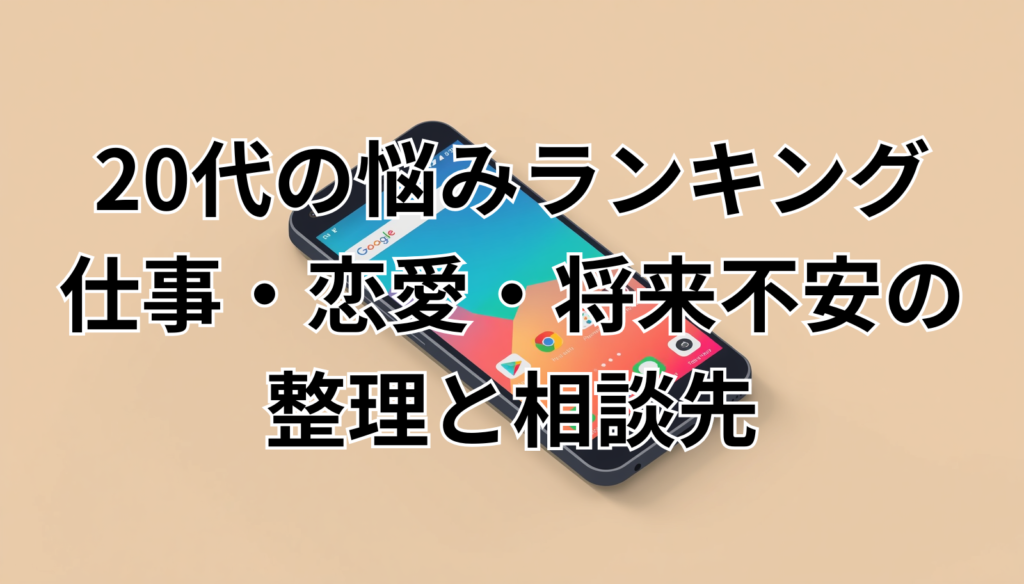 20代の悩みランキング｜仕事・恋愛・将来不安の整理と相談先
