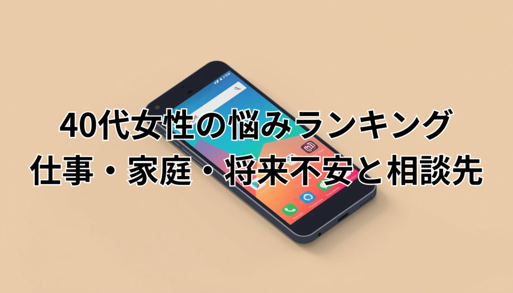 40代女性の悩みランキング｜仕事・家庭・将来不安と相談先